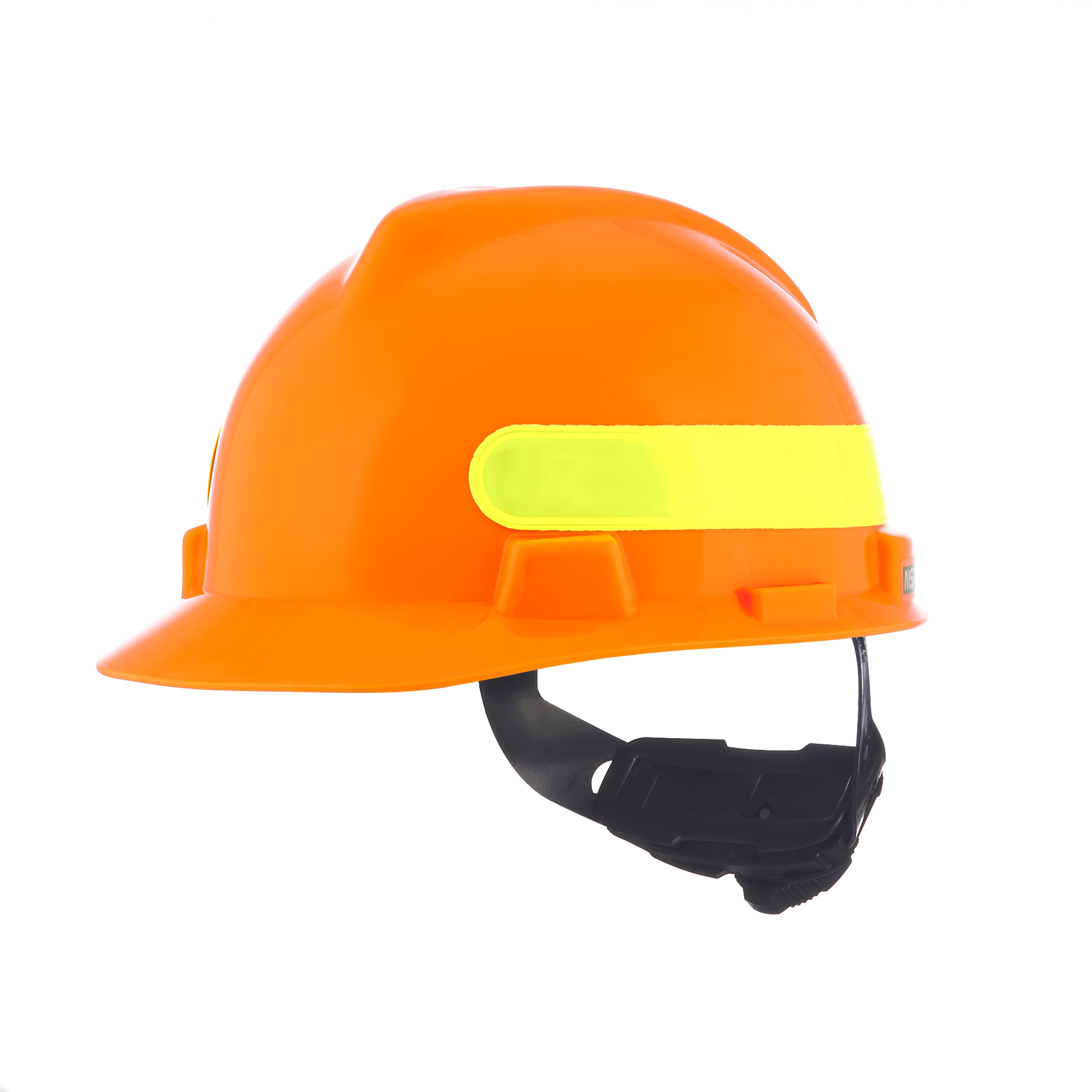 V-Gard Slotted Cap, Hi-Viz Orange, w/Yellow-Green Stripe